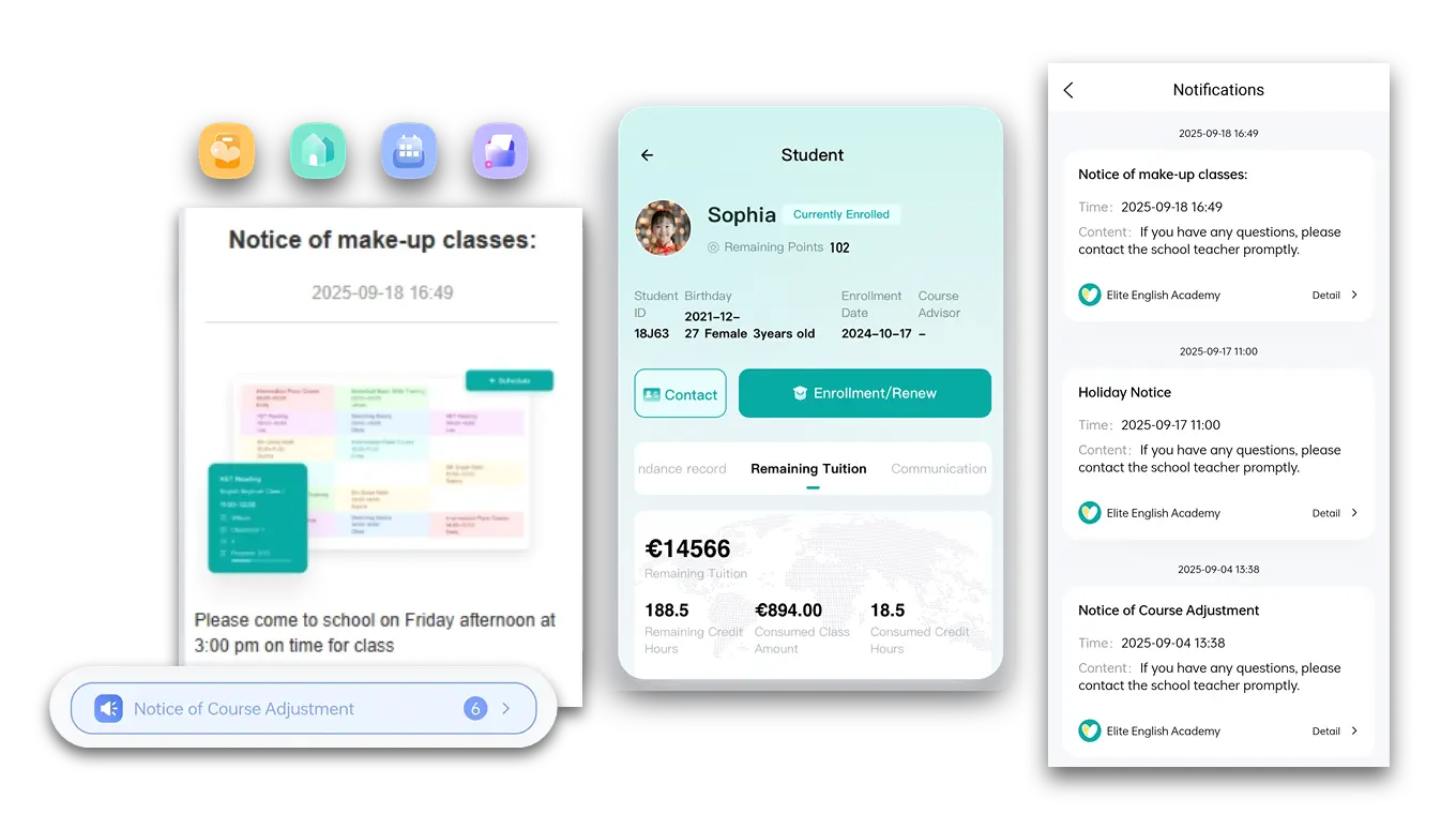 Artstep's notification interface for sending alerts and updates to users.